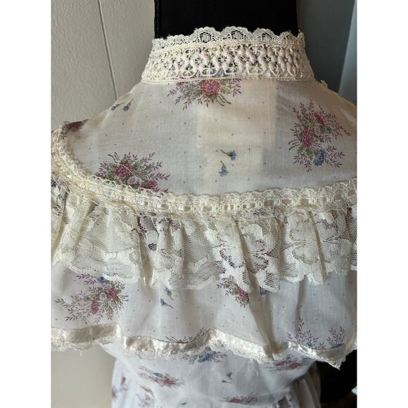 Vintage 70s Gunne Sax Jeunes Filles by Jessica Prairie Dress Size 14 Floral RARE - Picture 9 of 13